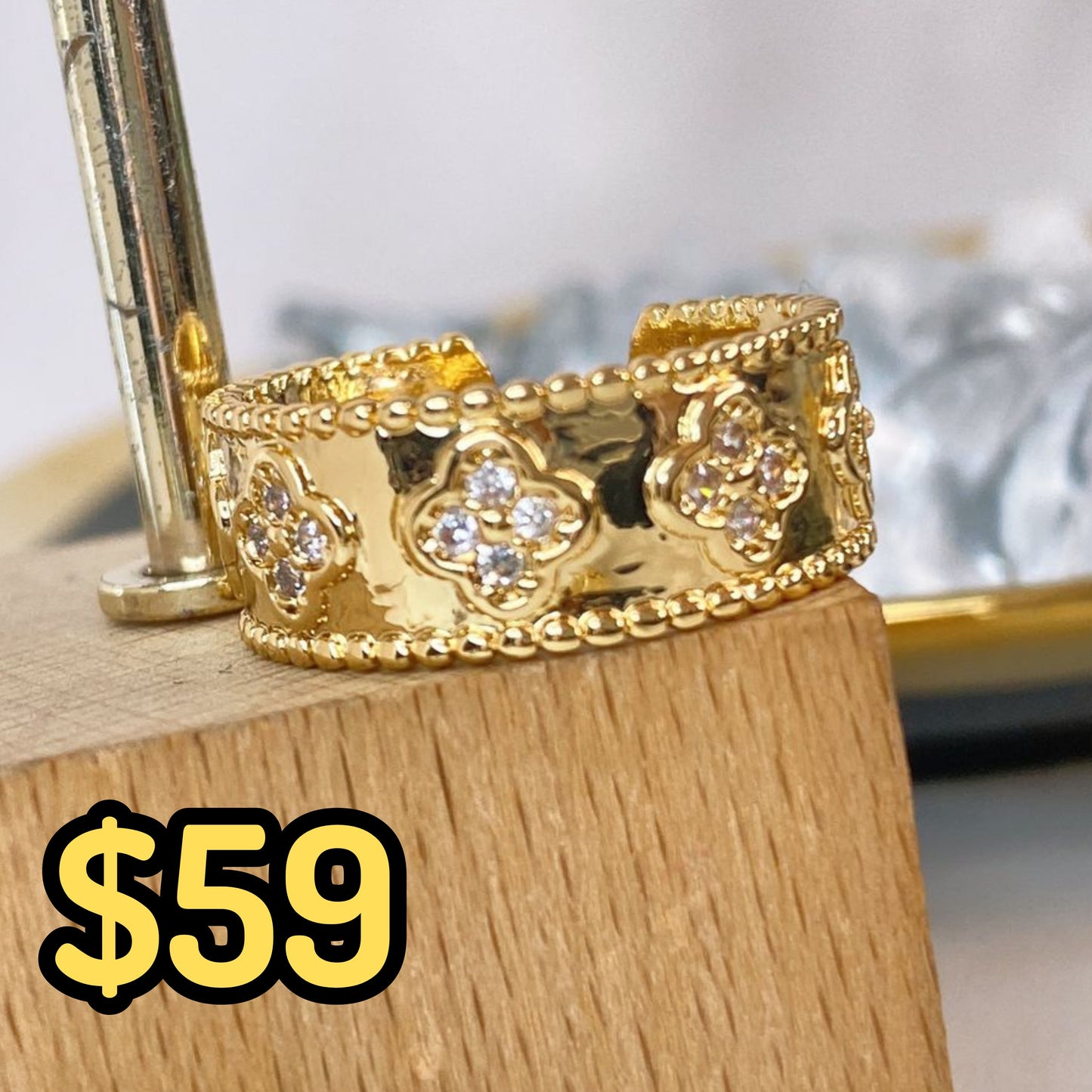 Anillo Chapa de Oro Ajustable ACO1474-1