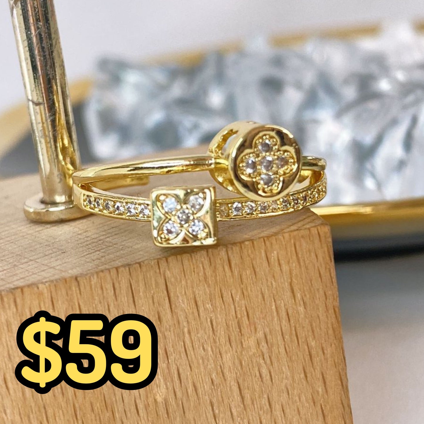 Anillo Chapa de Oro Ajustable ACO1475-1