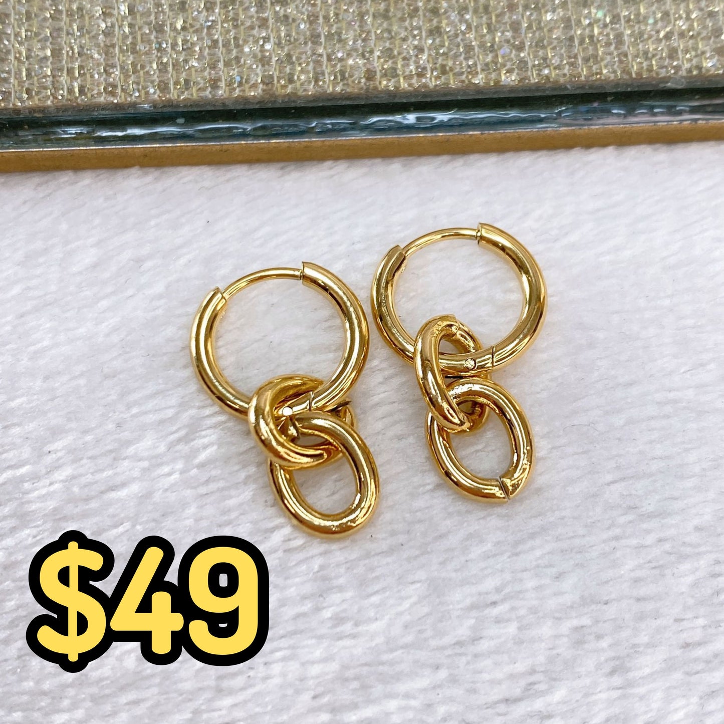 Arete de Chapa de Oro COA2148-1