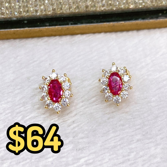 Arete de Chapa de Oro y Zirconias COA2149-3