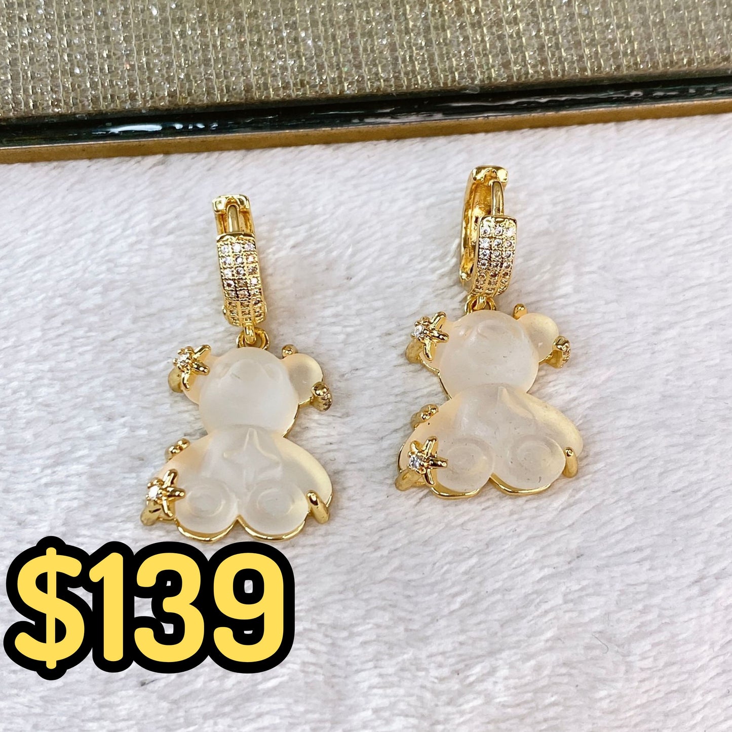 Arete de Chapa de Oro y Zirconias COA2150-2