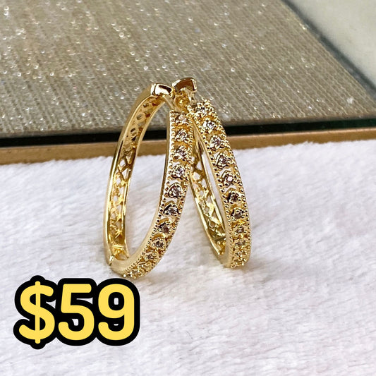 Arete de Chapa de Oro COA2163-1