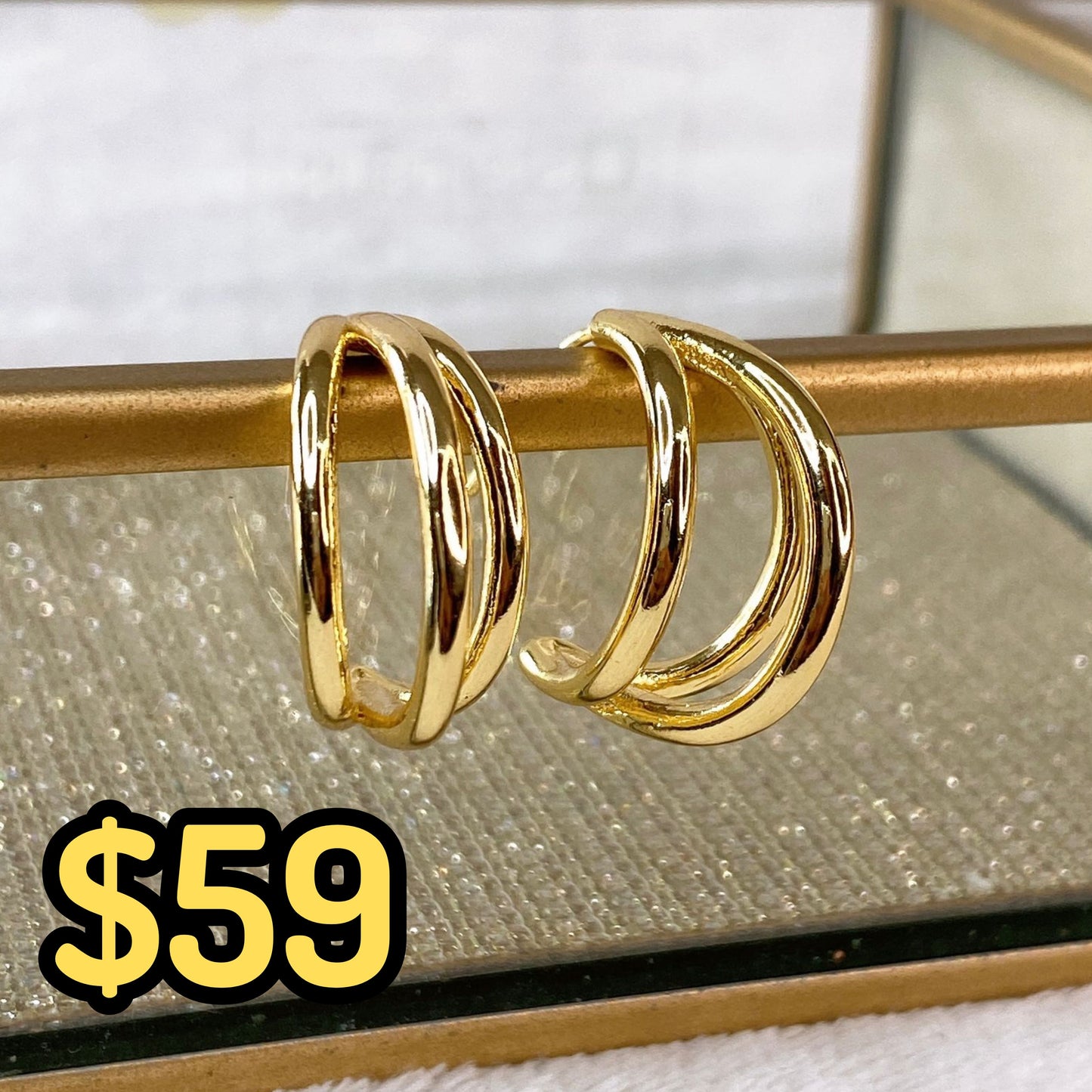 Arete de Chapa de Oro COA2165-1