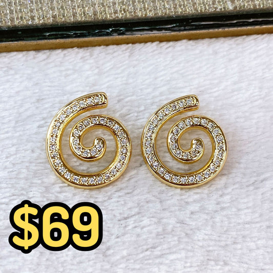 Arete de Chapa de Oro COA2164-1