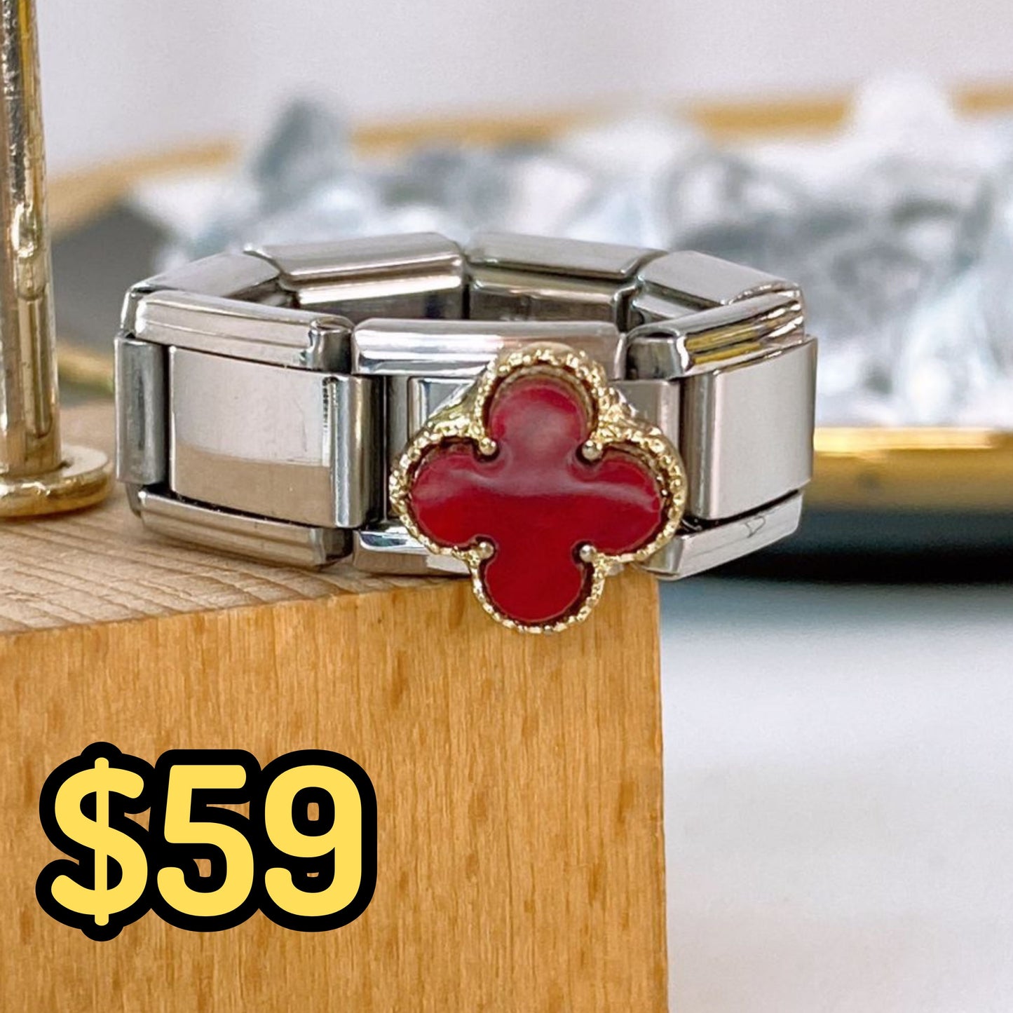 Anillo Italiano de Acero Inoxidable Ajustable RAI1072-2