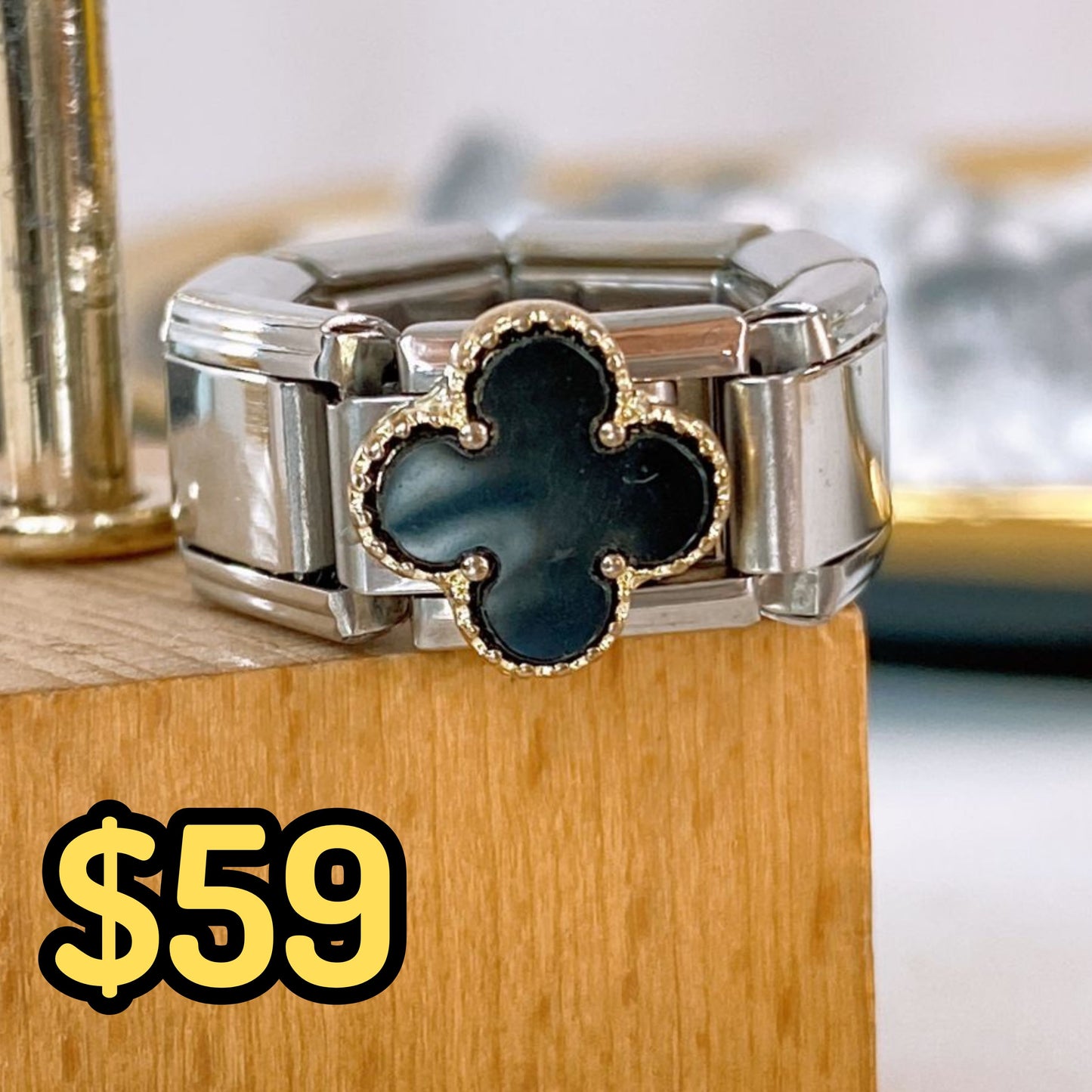 Anillo Italiano de Acero Inoxidable Ajustable RAI1074-2