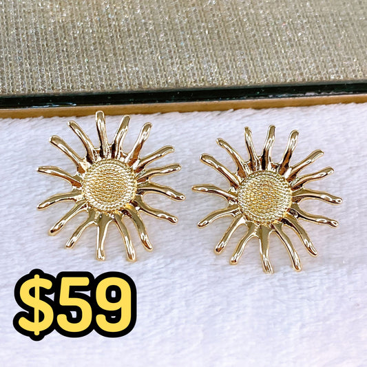 Arete de Chapa de Oro COA2363-1