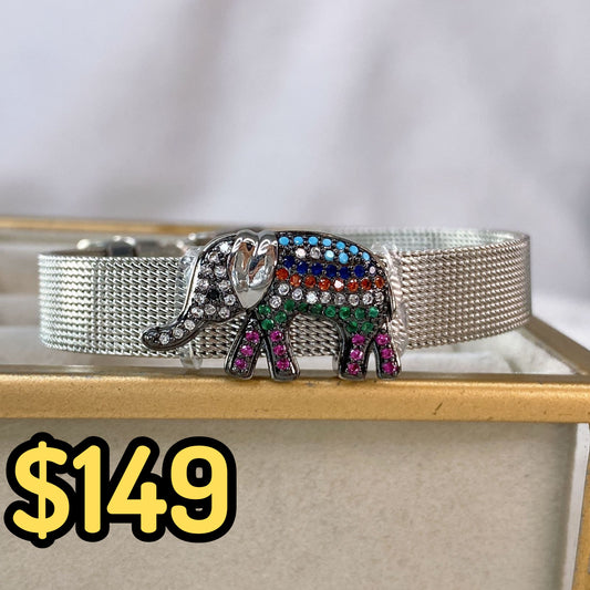 Pulsera de Acero Inoxidable y Dije de Chapa de Oro PAI1149-2