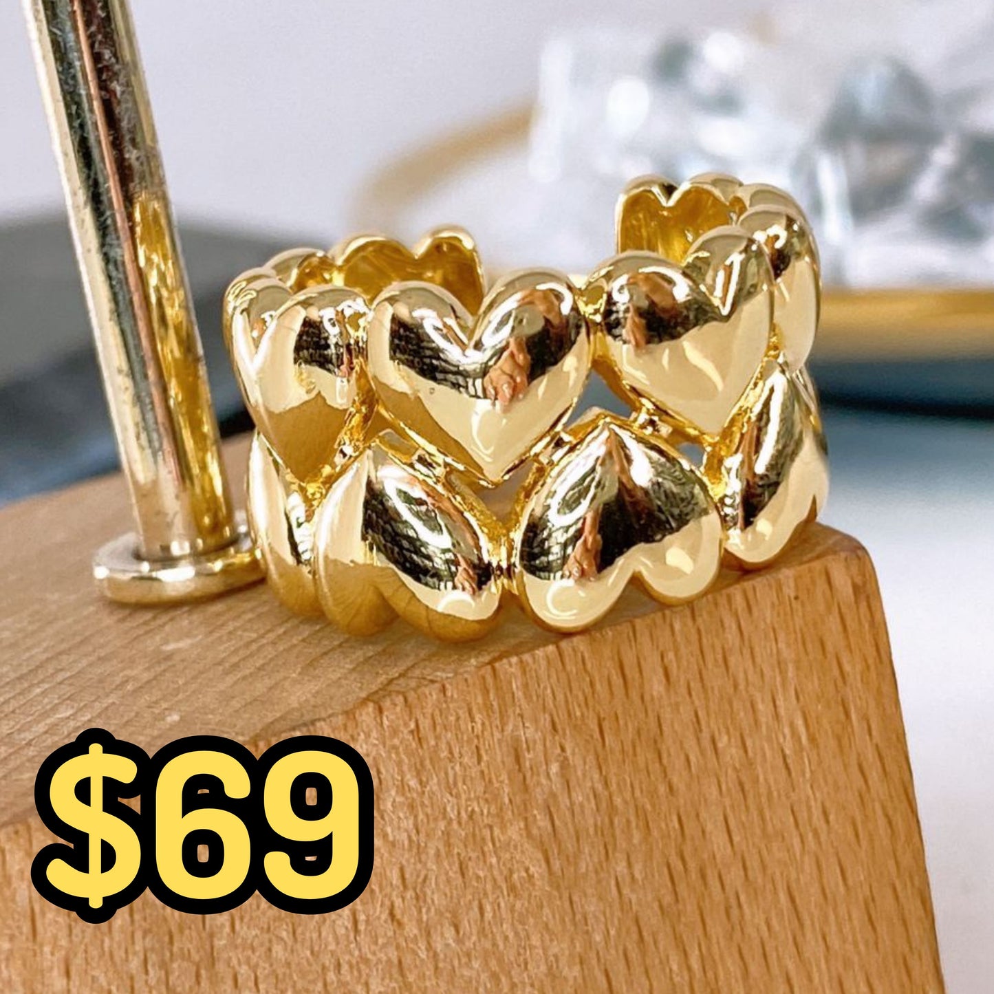 Anillo de Chapa de Oro Ajustable ACO1531-1