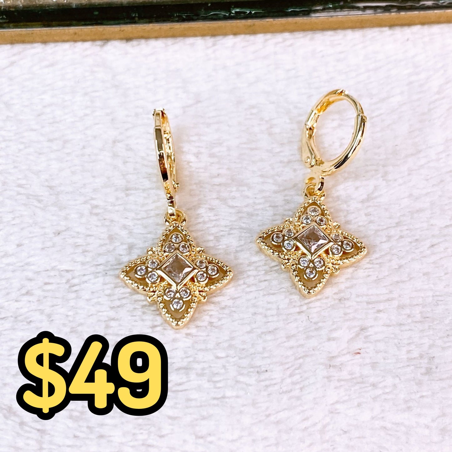 Arete de Chapa de Oro COA2386-1