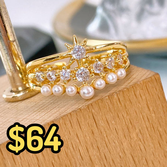 Anillo de Chapa de Oro Ajustable ACO1547-1