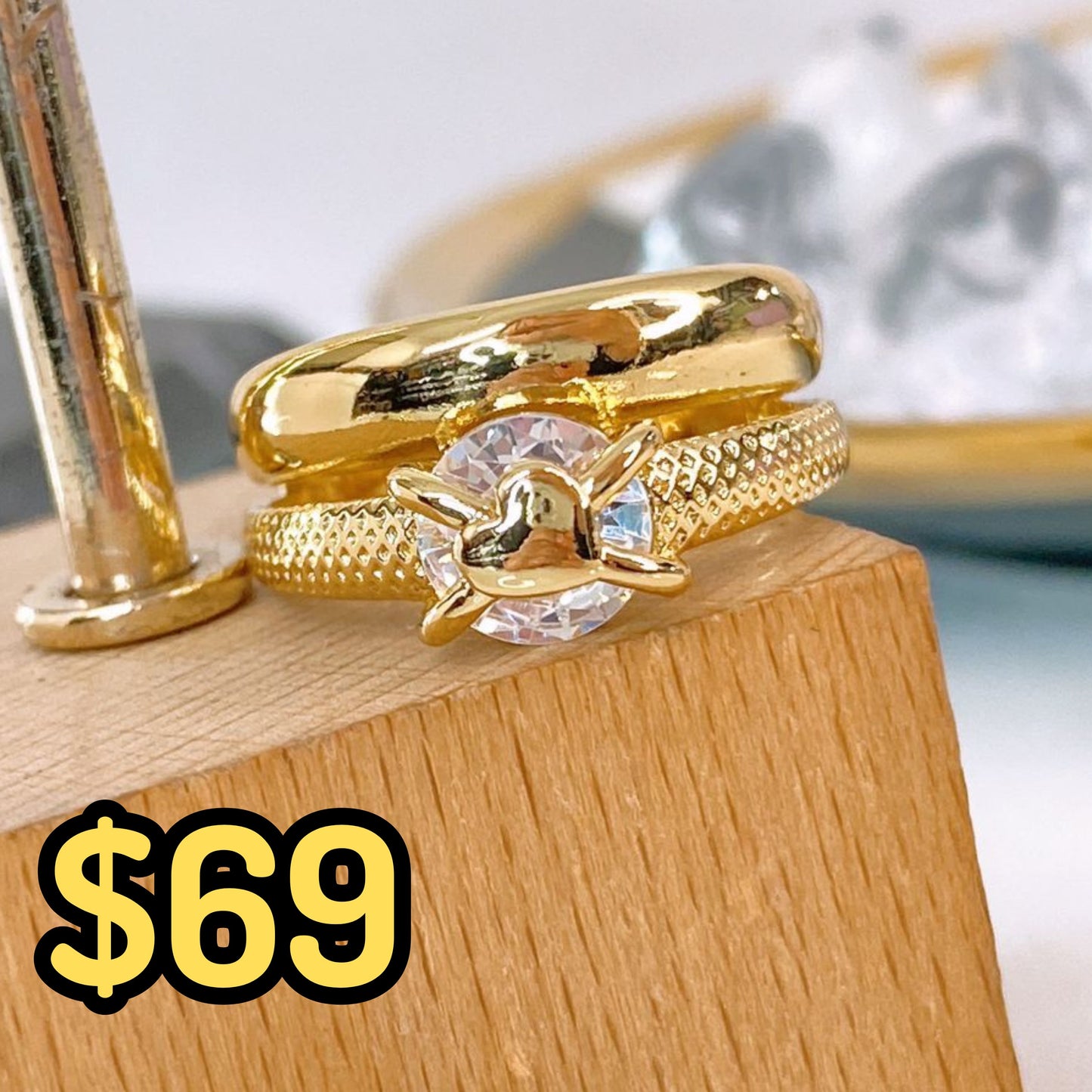 Anillo de Chapa de Oro Ajustable ACO1550-1