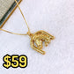 Collar y Dijes de Chapa de Oro CC2345-1
