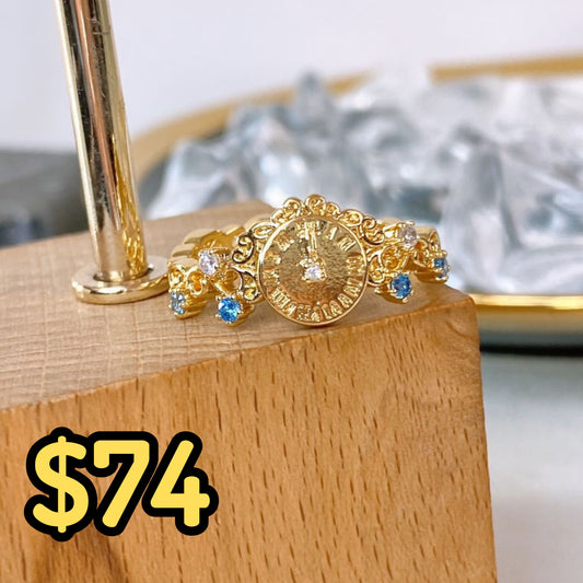 Anillo de Chapa de Oro Ajustable ACO1584-1