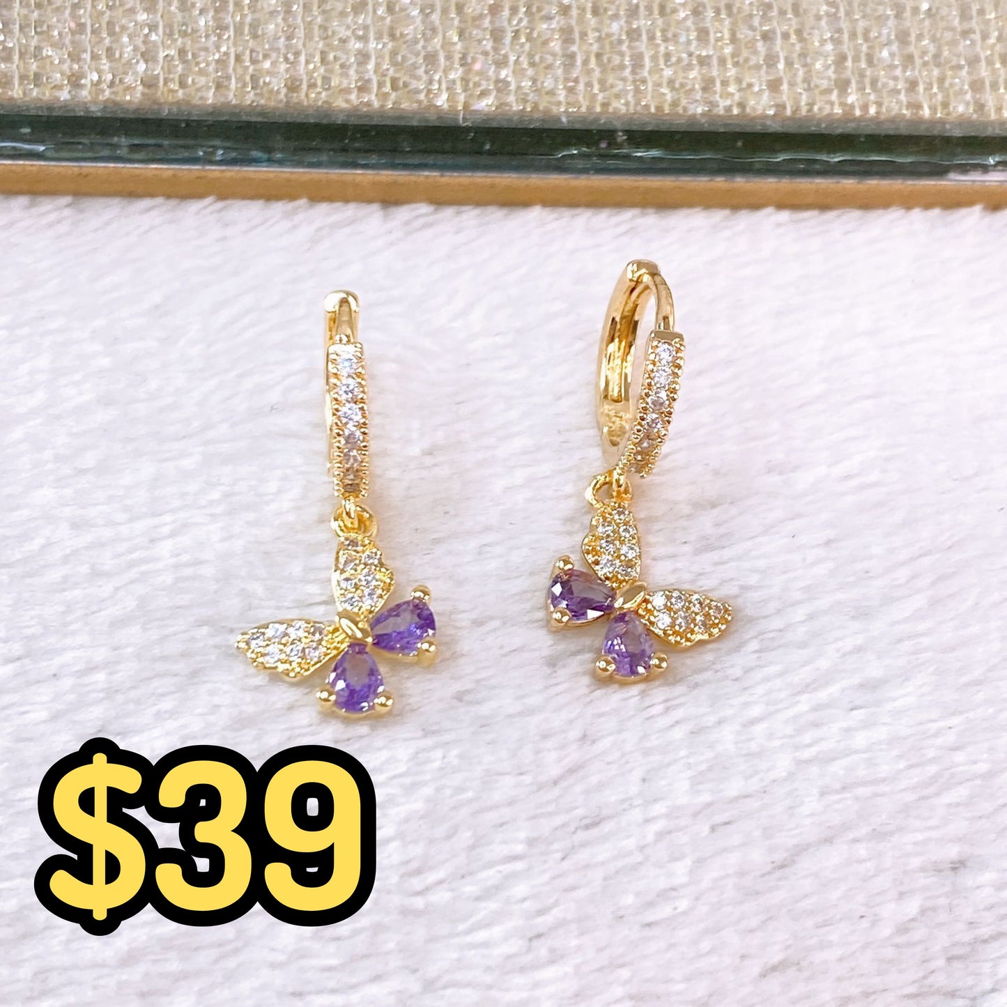 Arete de Chapa de Oro COA2498-3