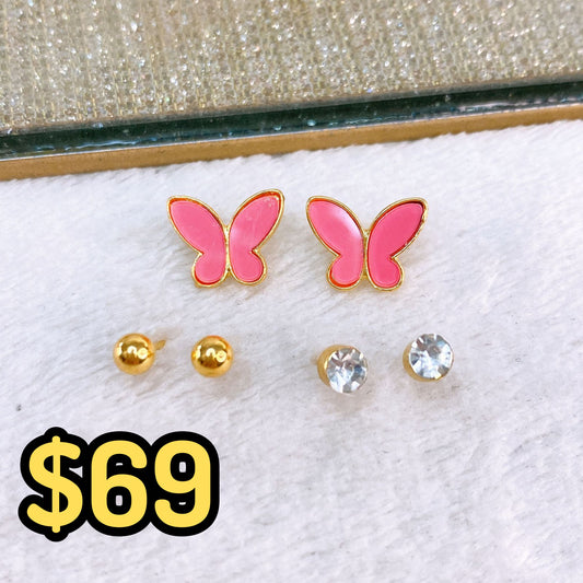 Set de Aretes de Acero Inoxidable AAI2336-2