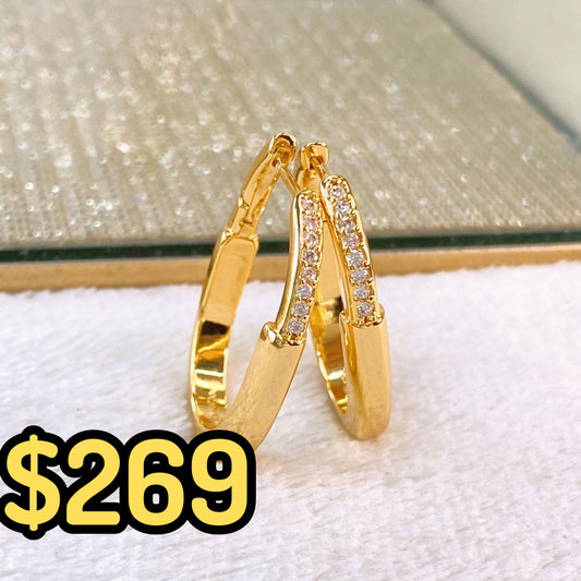 Arete de Chapa de Oro COA2474-1