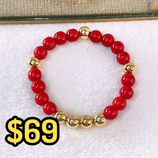 Pulsera Cuencas de Resina y de Chapa de Oro COP1752-1
