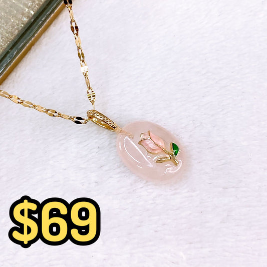 Collar de Acero Inoxidable y Dije de Chapa de Oro CAI3057-1