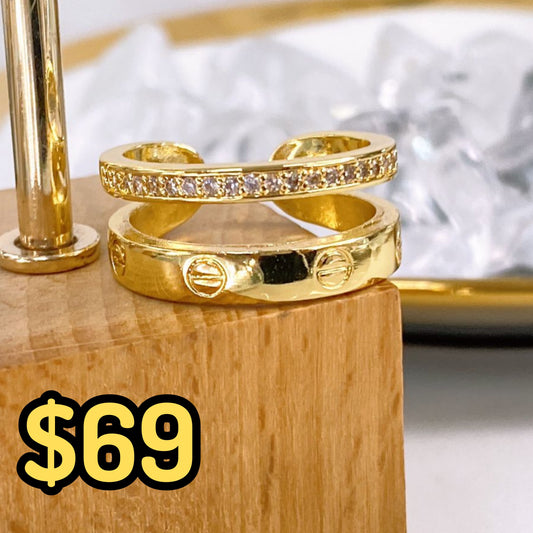 Anillo Chapa de Oro Ajustable ACO1611-1