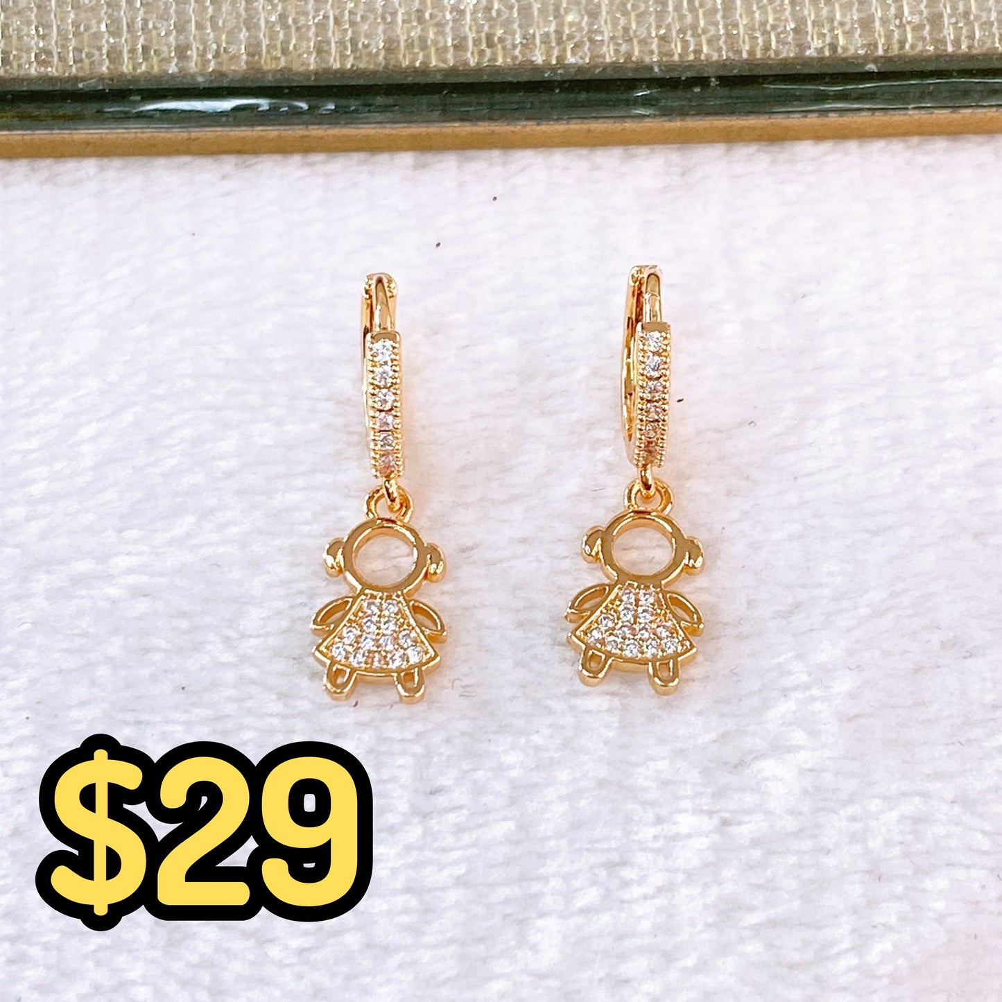 Arete de Chapa de Oro COA2556-2