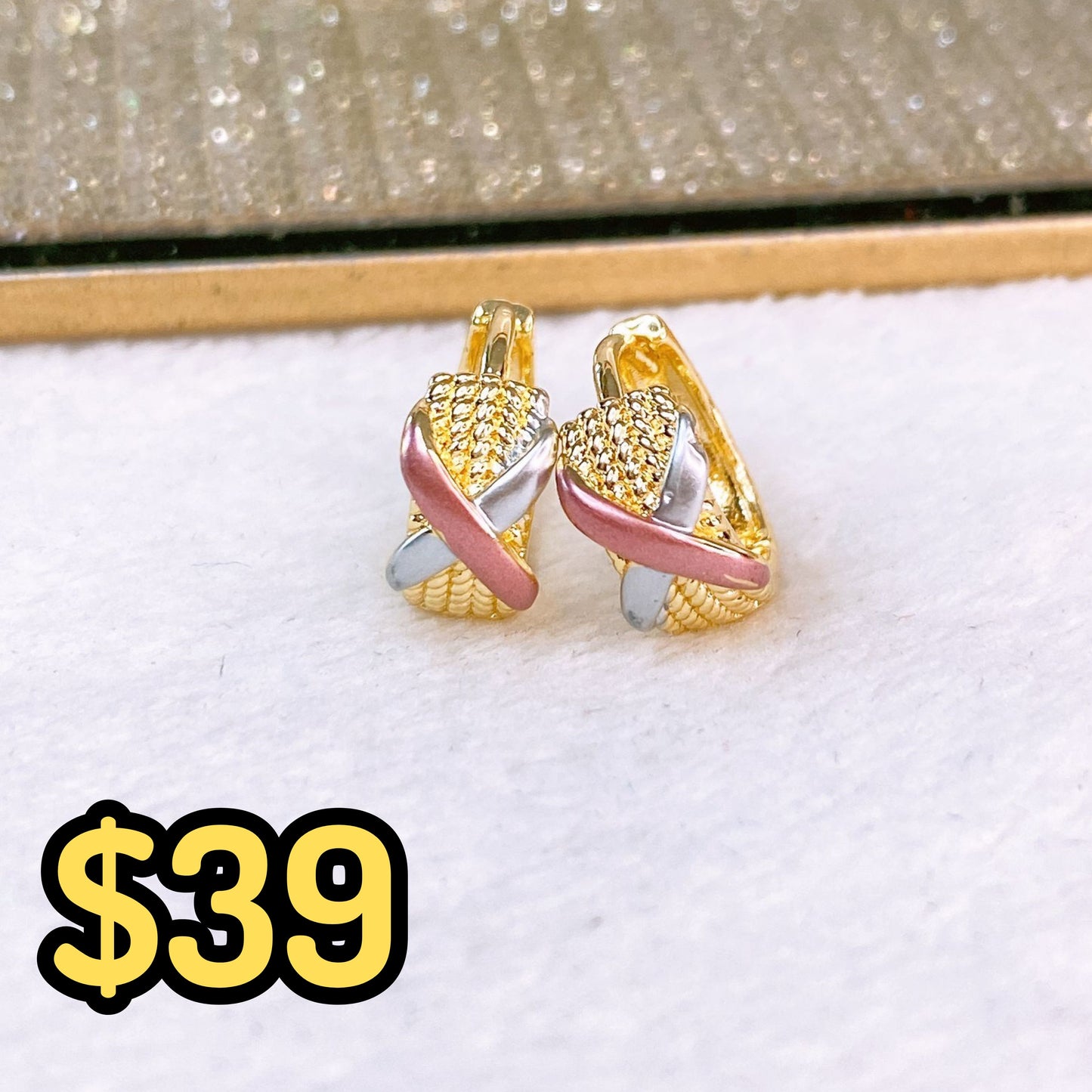 Arete de Chapa de Oro COA2564-1