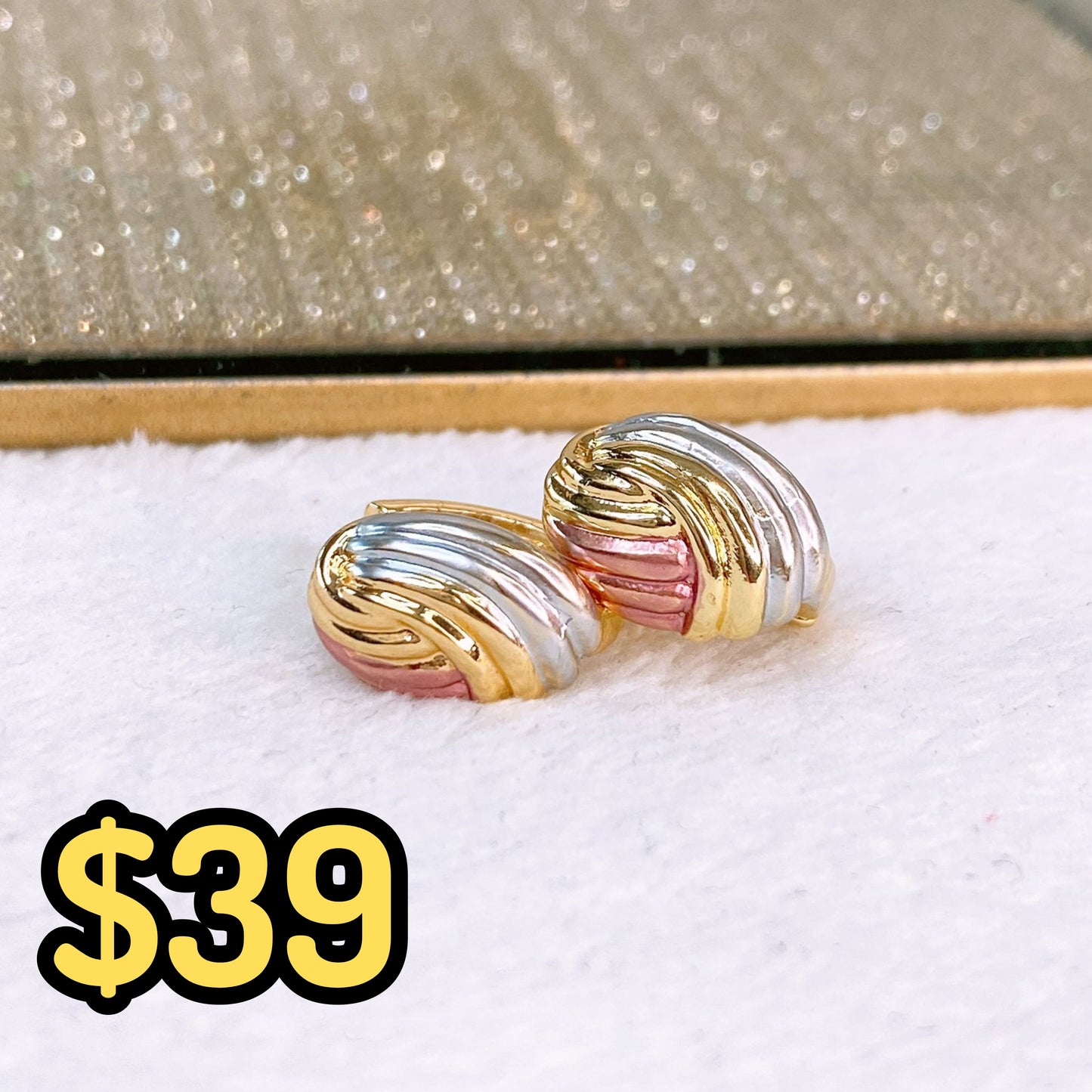 Arete de Chapa de Oro COA2561-1