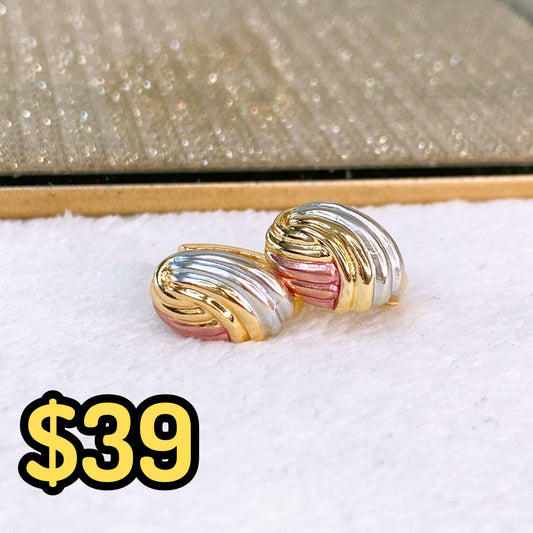 Arete de Chapa de Oro COA2561-1