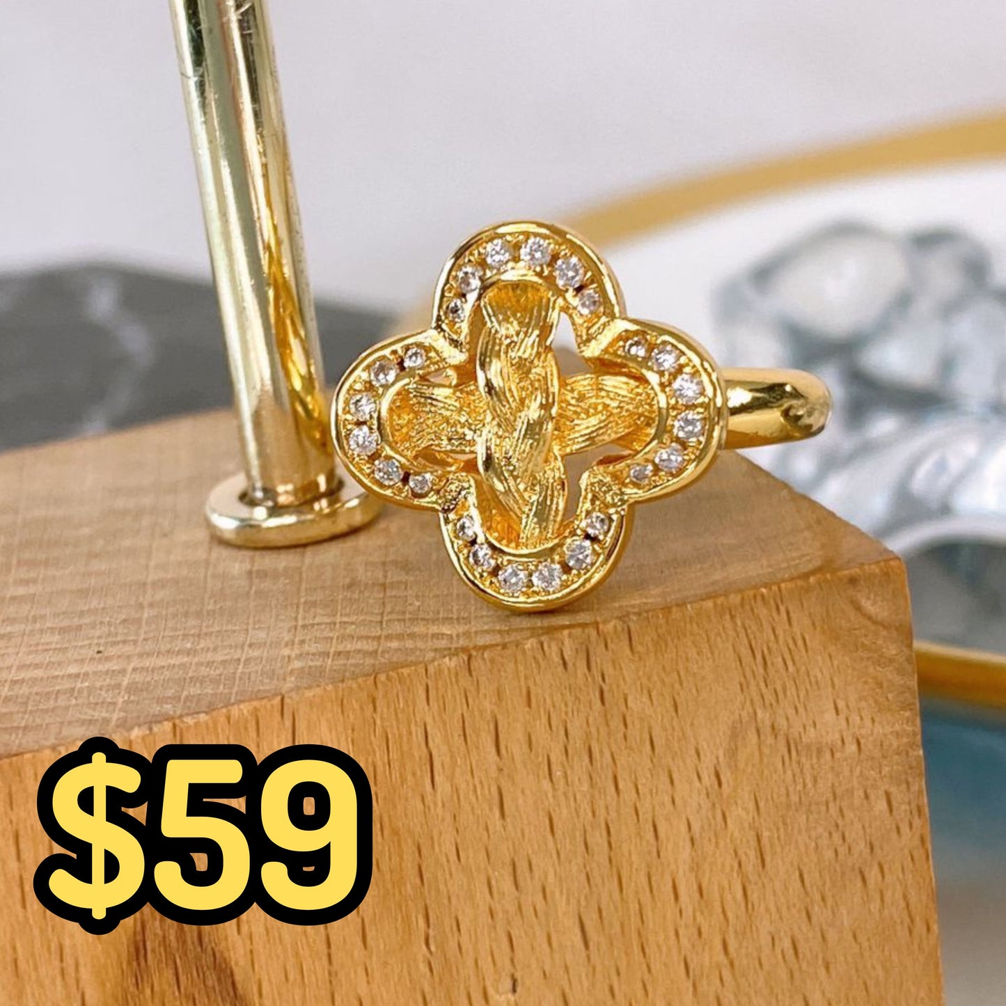 Anillo Chapa de Oro Ajustable ACO1612-1