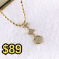 Collar de Acero Inoxidable y Dije de Chapa de Oro CAI3116-1