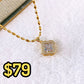 Collar de Acero Inoxidable y Dije de Chapa de Oro CAI3117-1