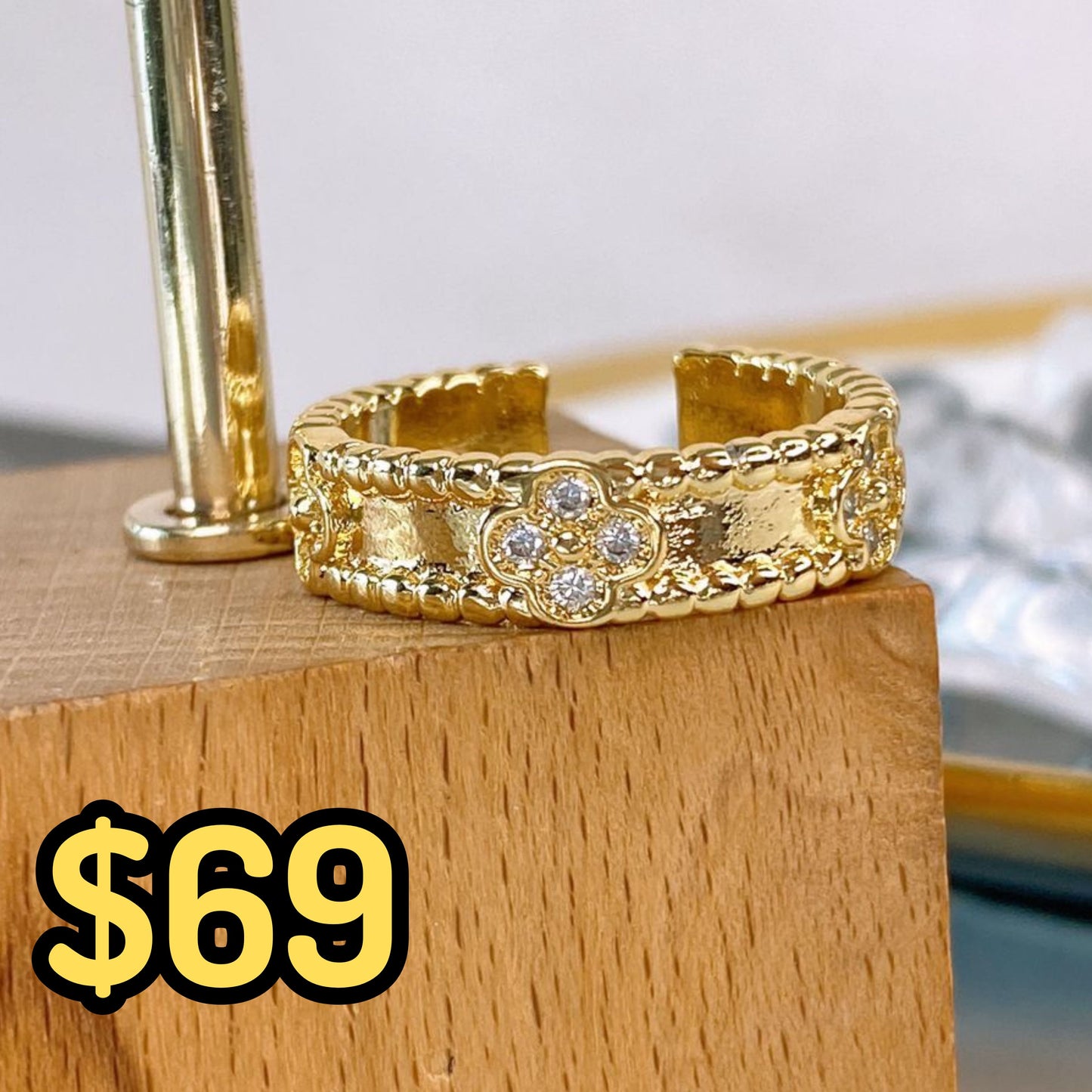 Anillo Chapa de Oro Ajustable ACO1620-1