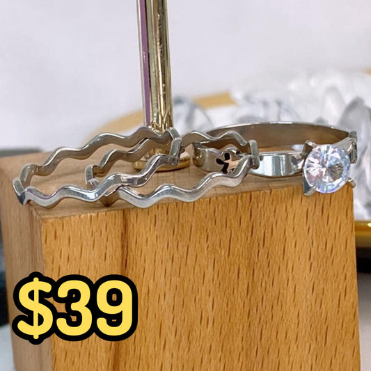 Set de Anillos de Acero Inoxidable Talla #6 RAI1226-6
