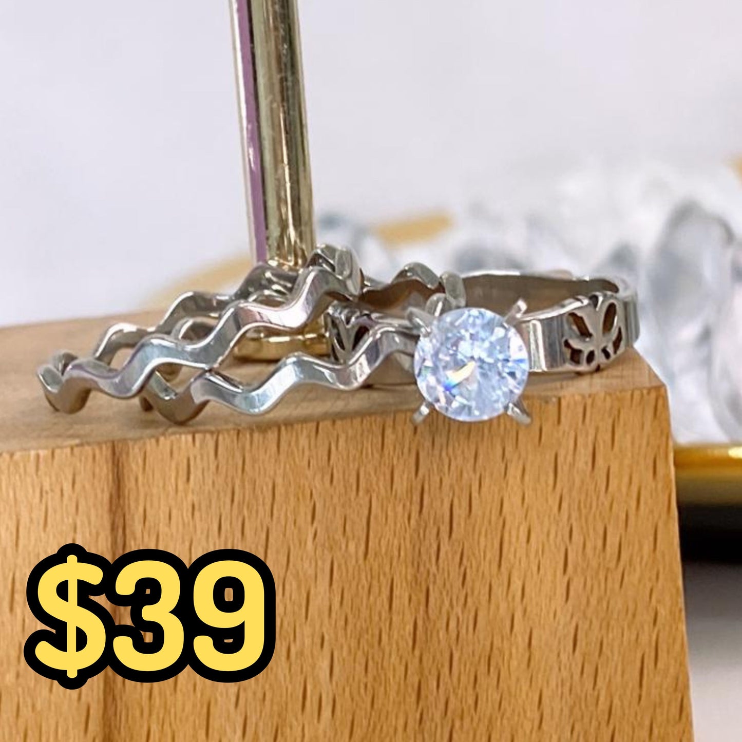 Set de Anillos de Acero Inoxidable Talla #5 RAI1228-5