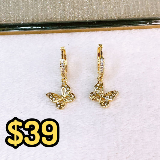 Arete de Chapa de Oro COA2625-1