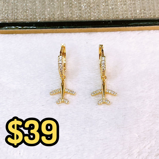 Arete de Chapa de Oro COA2623-1