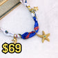 Collar de Tela con Dijes de Acero Inoxidable CAI3178-1