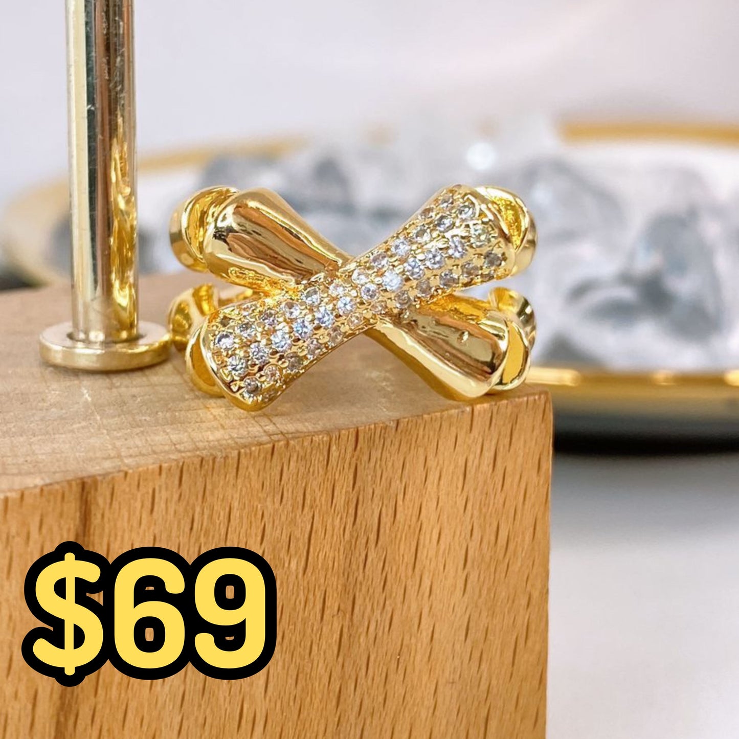 Anillo de Oro Laminado Ajustable ACO1652-1