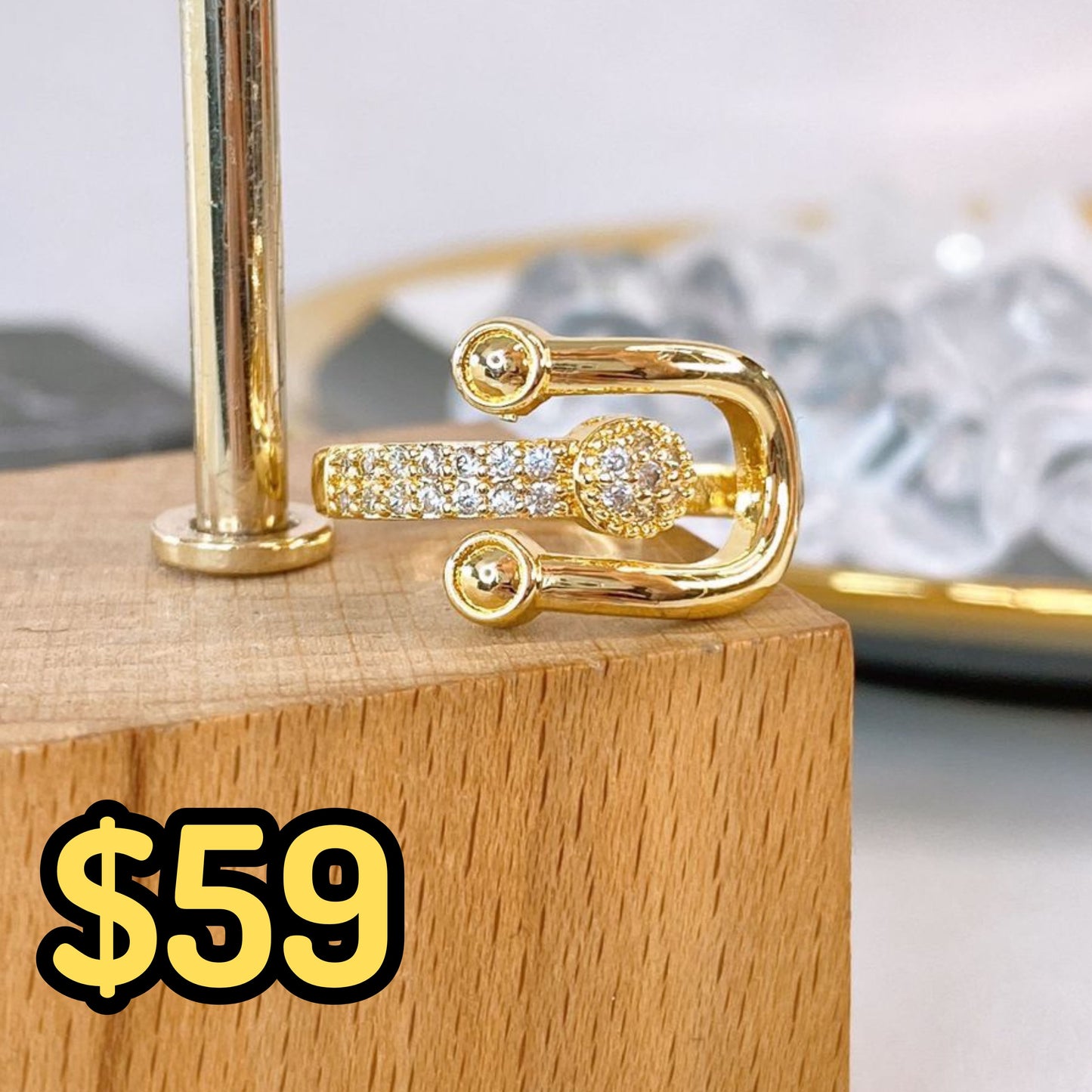 Anillo de Oro Laminado Ajustable AOL101-1