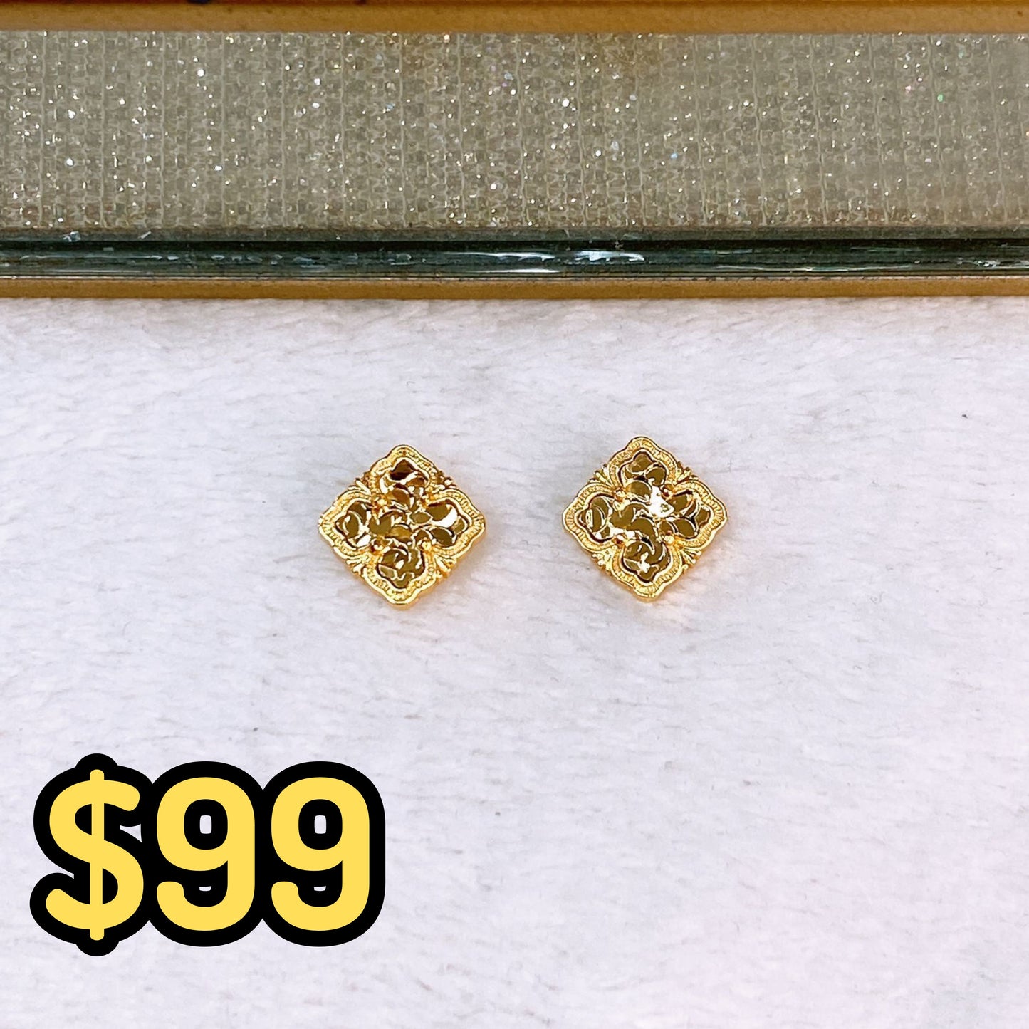 Arete de Chapa de Oro COA2640-1