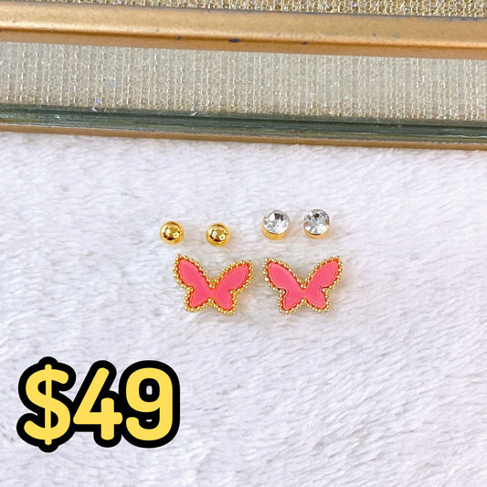 Set de Aretes de Acero Inoxidable AAI2706-3