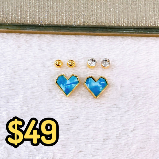 Set de Aretes de Acero Inoxidable AAI2707-5
