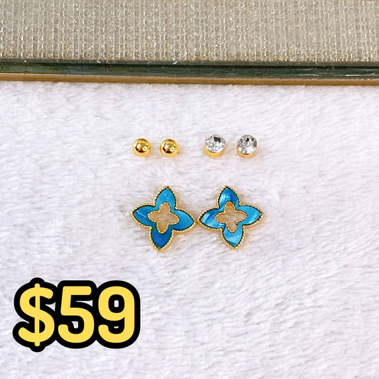 Set de Aretes de Acero Inoxidable AAI2708-4
