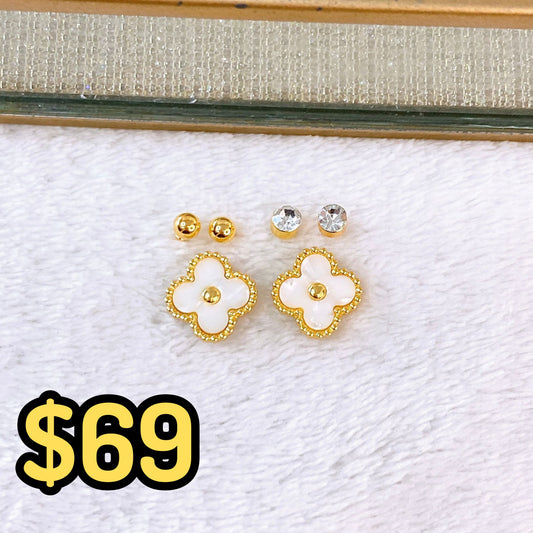 Set de Aretes de Acero Inoxidable AAI2709-3