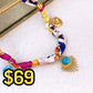Collar de Tela con Dijes de Acero Inoxidable CAI3192-1