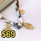 Collar de Tela con Dijes de Acero Inoxidable CAI3195-1