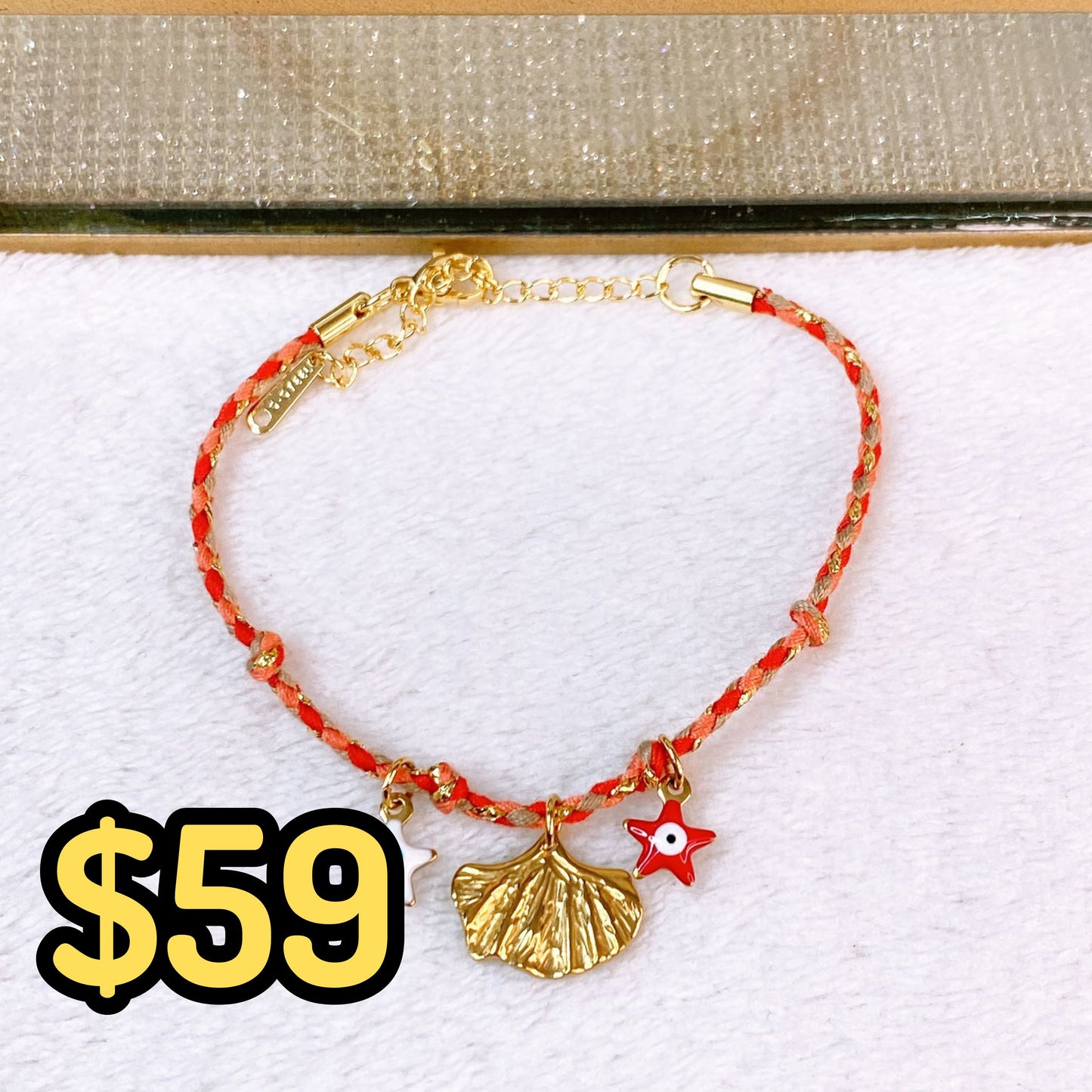 Pulsera Tejida con Dijes de Acero Inoxidable PAI1509-1