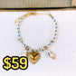 Pulsera Tejida con Dijes de Acero Inoxidable PAI1518-1