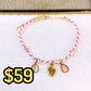 Pulsera Tejida con Dijes de Acero Inoxidable PAI1519-2