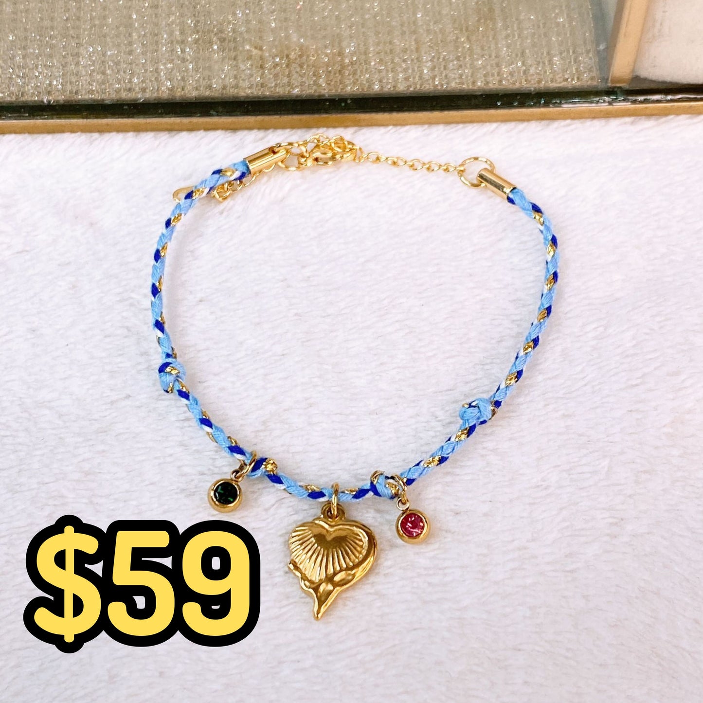 Pulsera Tejida con Dijes de Acero Inoxidable PAI1523-1